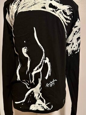 NWT Animals to Wear Black Zip-Up Jacket with White Horse Graphic